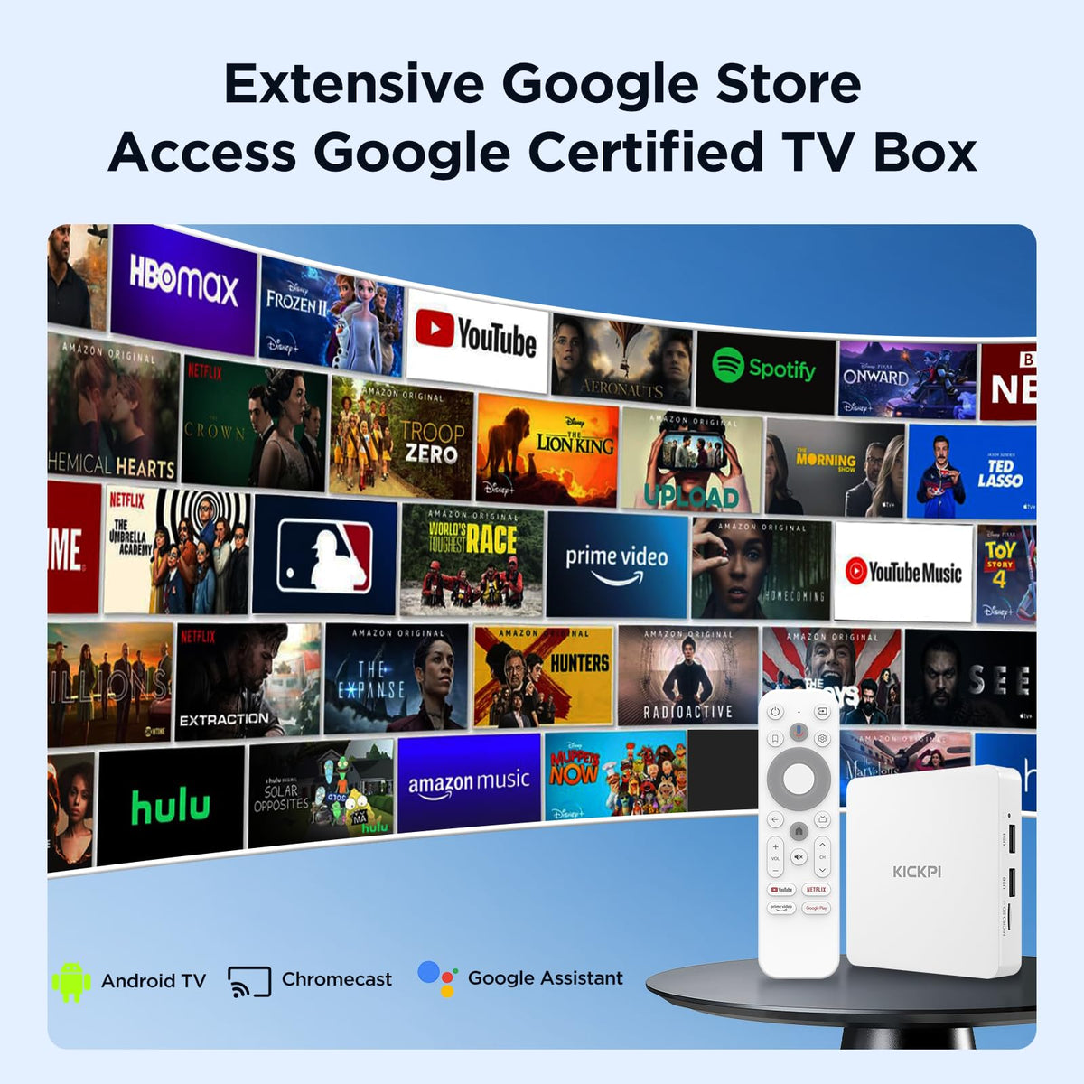 Android TV Box 4K Streaming Device 2GB RAM 16GB ROM White J727