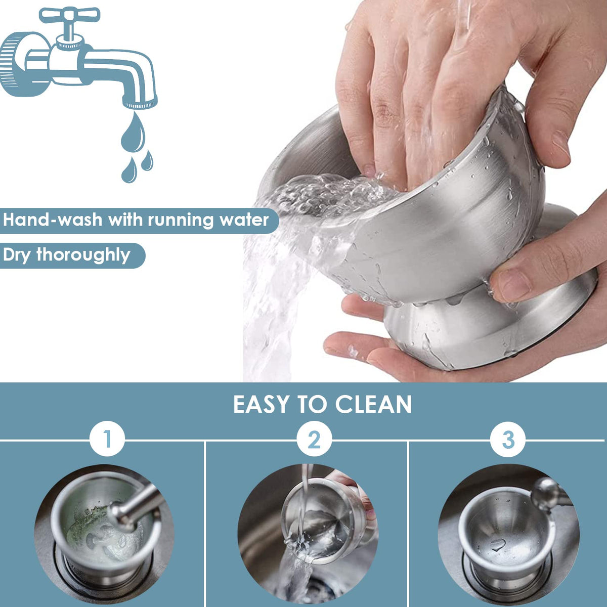 Stainless Steel Mortar and Pestle Set J90037