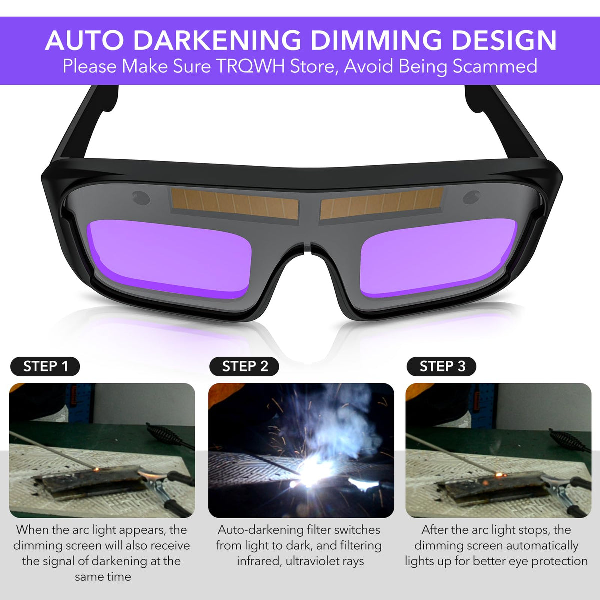 Auto Darkening Welding Glasses J57417