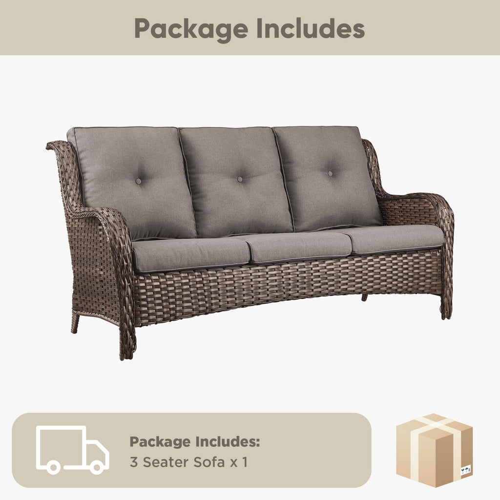 3-Seater PE Wicker Patio Sofa O92464