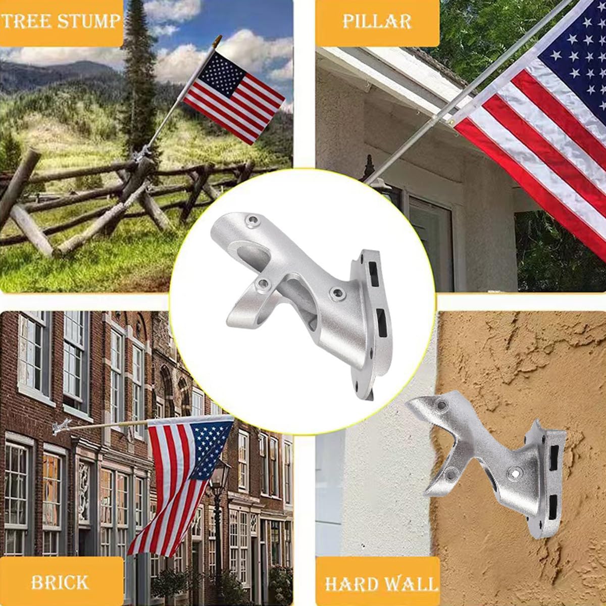 Wall Mount Heavy Duty Outdoor Flag Pole Holder Bracket W1816