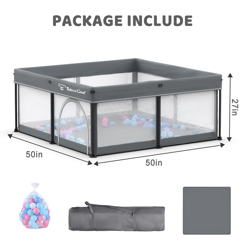 Foldable Baby Play Pen with Mat and Gate L7824