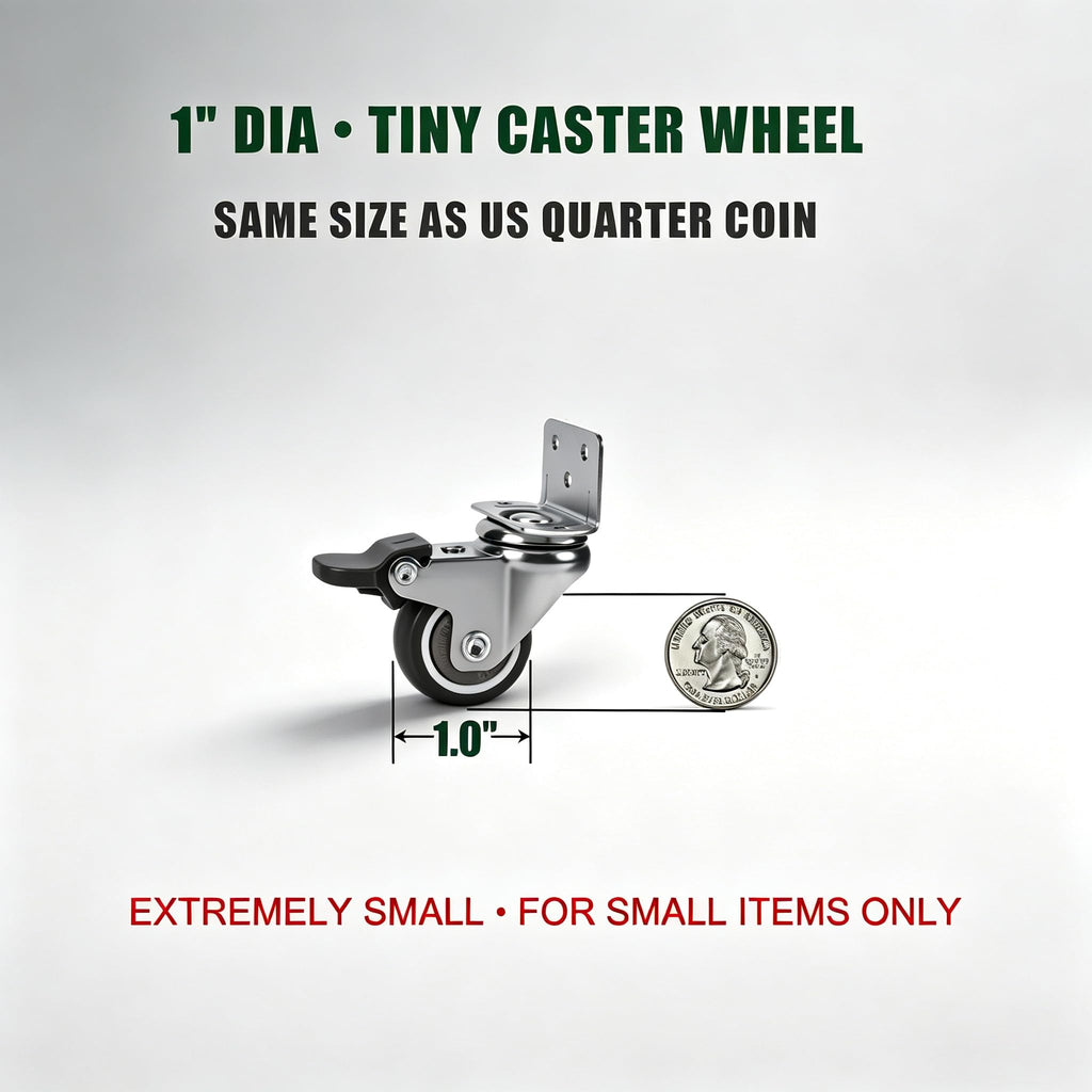 1" Low Profile Caster Wheels Set of 4 Y44837