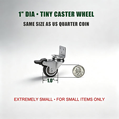 1" Low Profile Caster Wheels Set of 4 Y44837