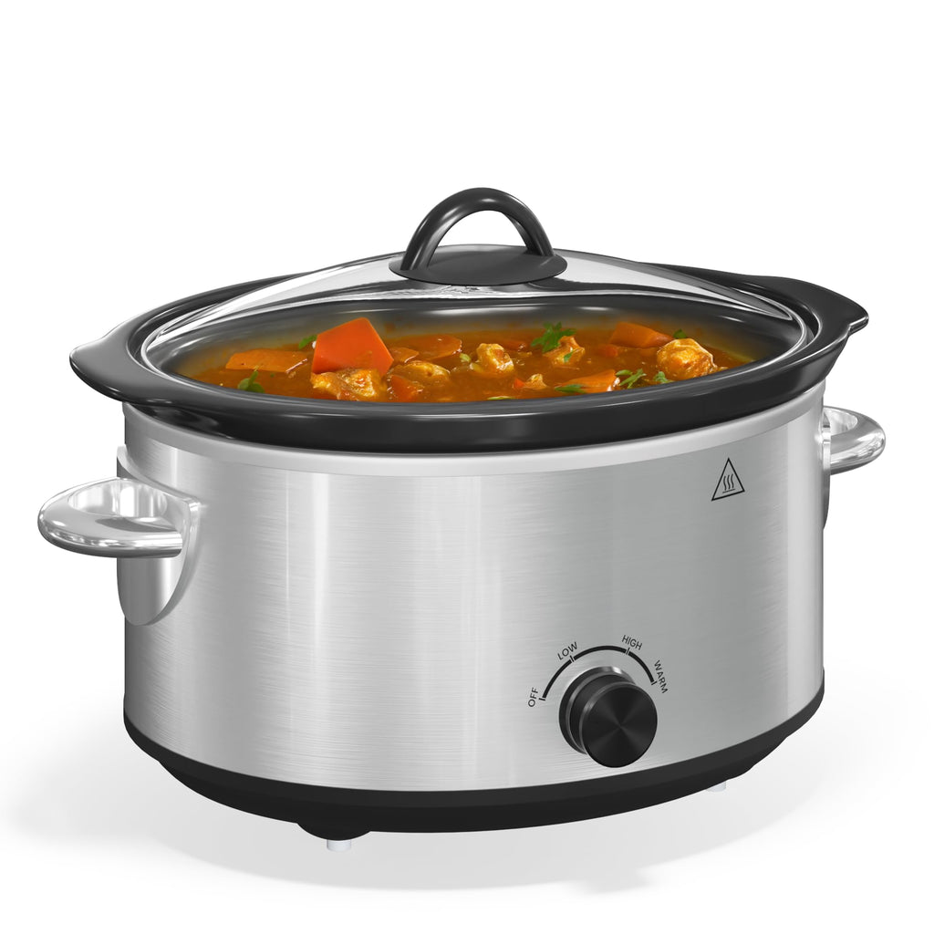 4 QT Slow Cooker with Ceramic Pot and Glass Lid D181538