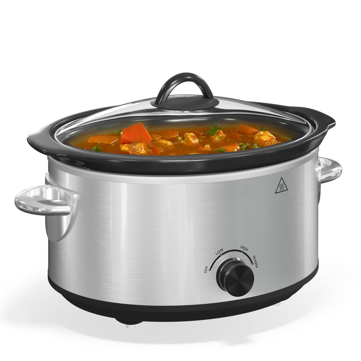4 QT Slow Cooker with Ceramic Pot and Glass Lid D181538
