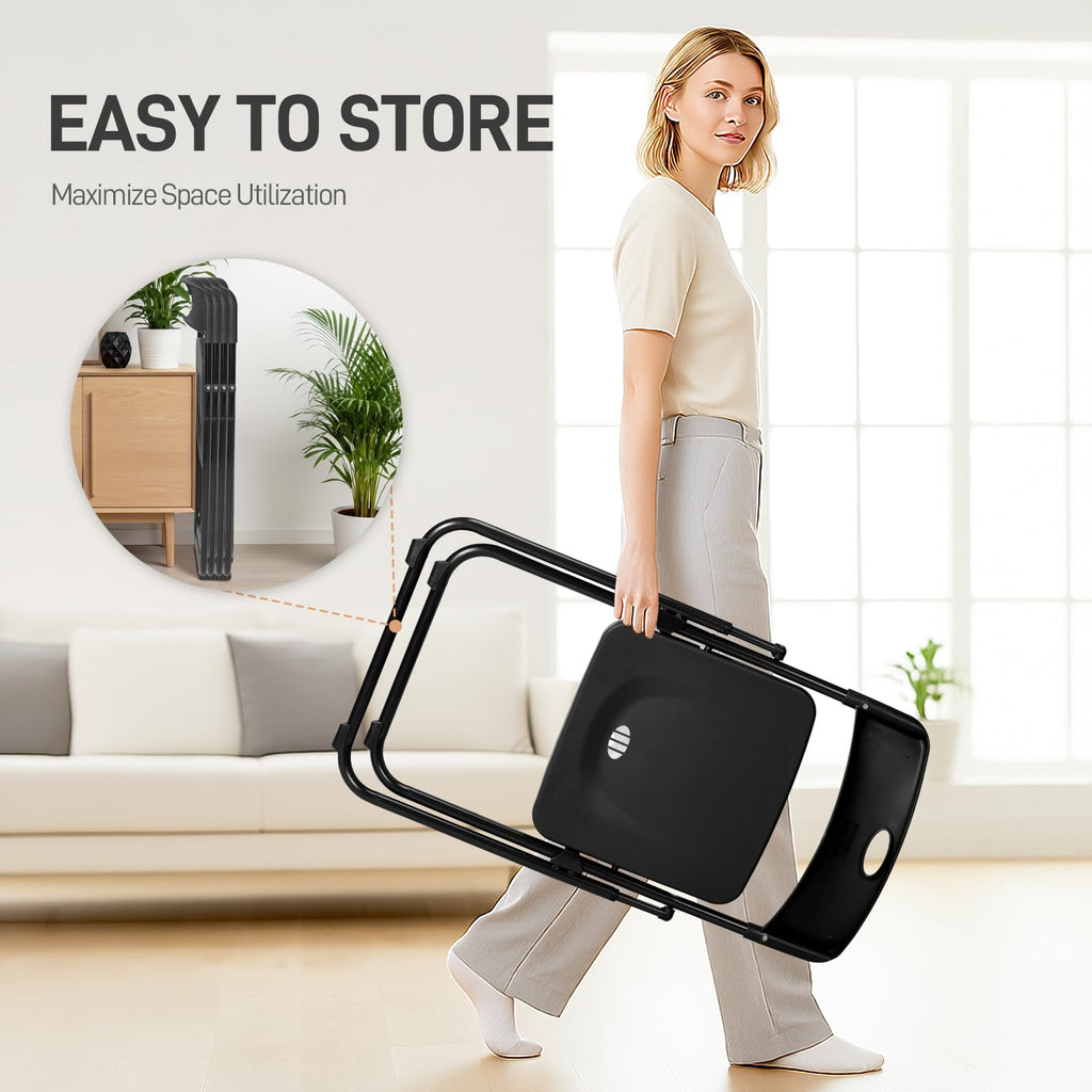 10 PCS Black Plastic Folding Chair W532074
