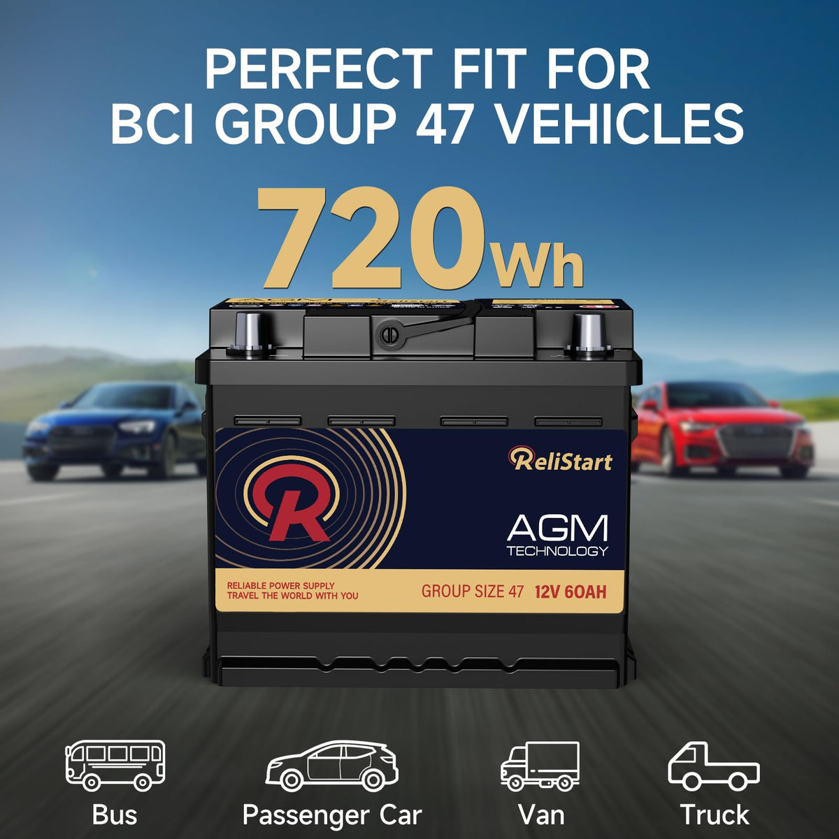 12V 60Ah Group 47 Automotive Battery Q1996