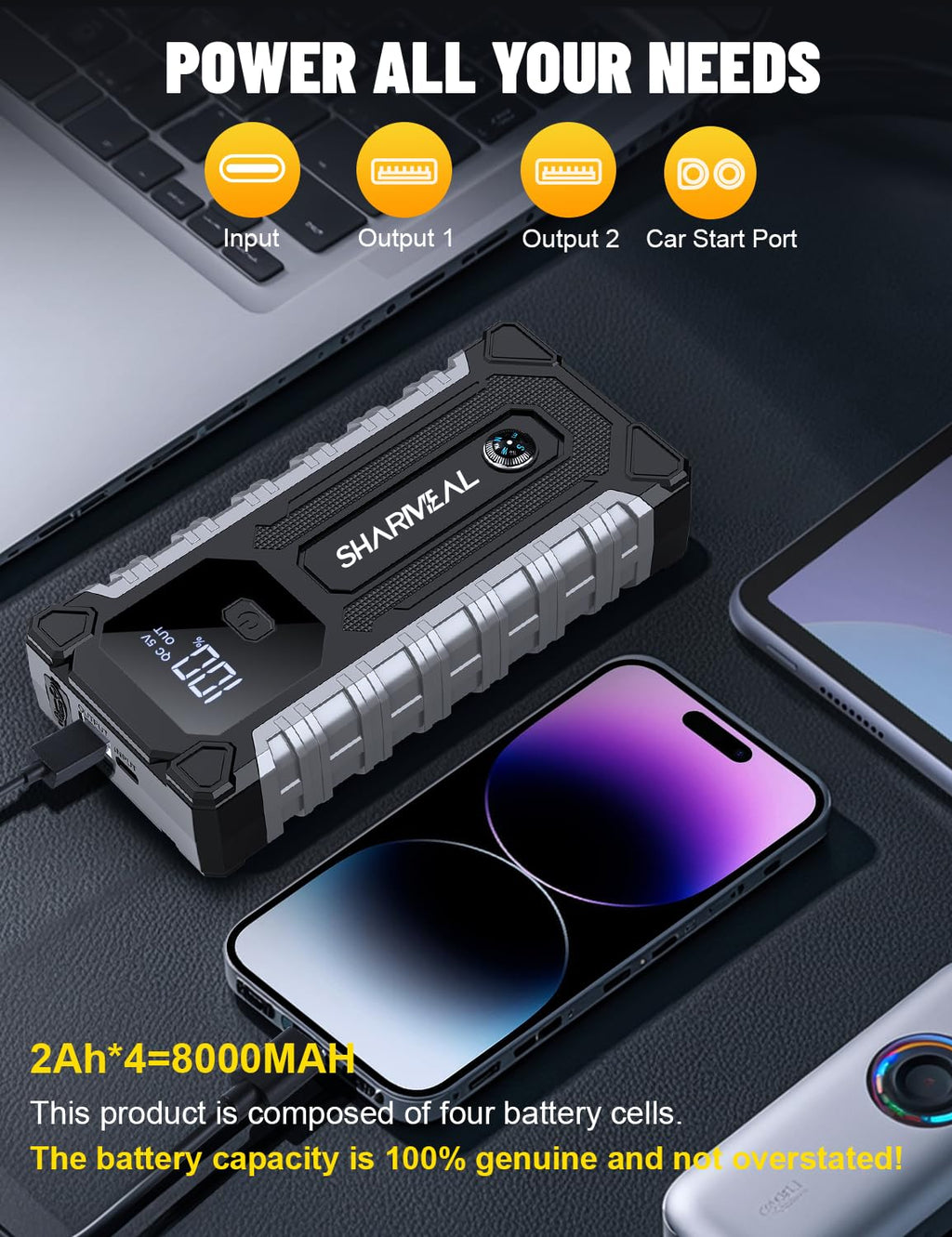 7000A 12V Portable Jump Starter with LED Light E302819