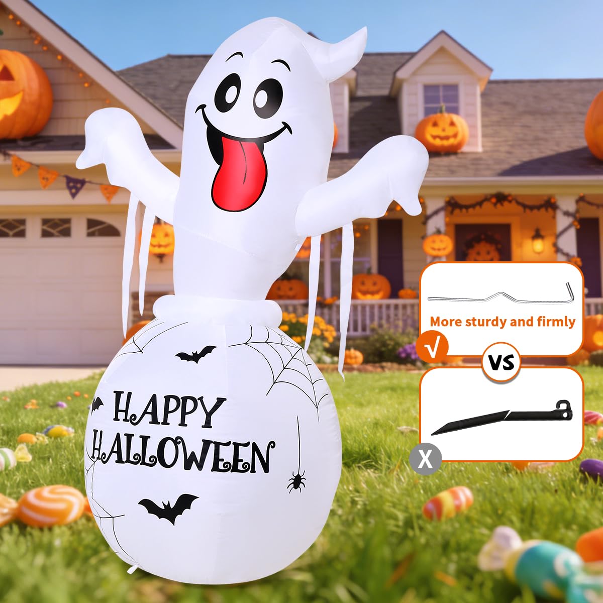 6FT Halloween Inflatables Ghost Yard Decor K9287