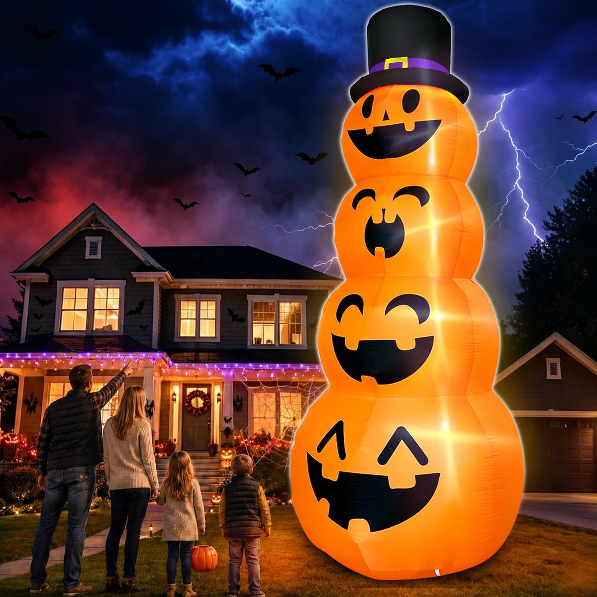 12FT Giant Witch Pumpkin Halloween Inflatables Z857427