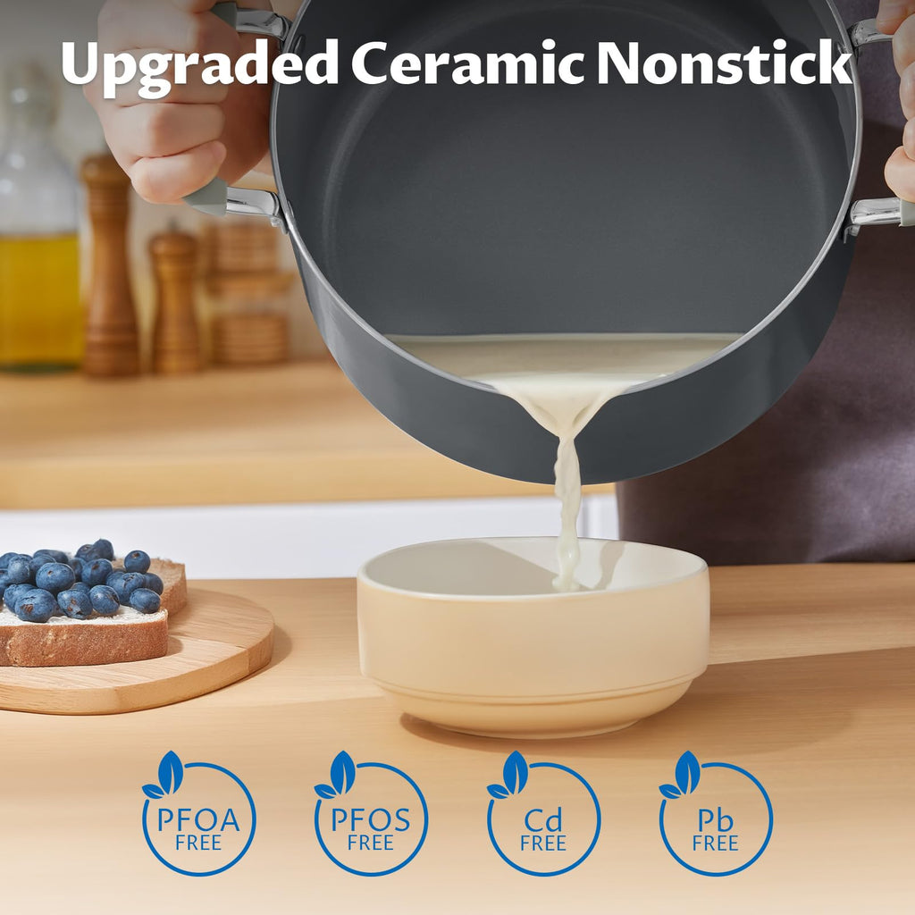 12QT Non Stick Ceramic Stock Pot with Lid J38072