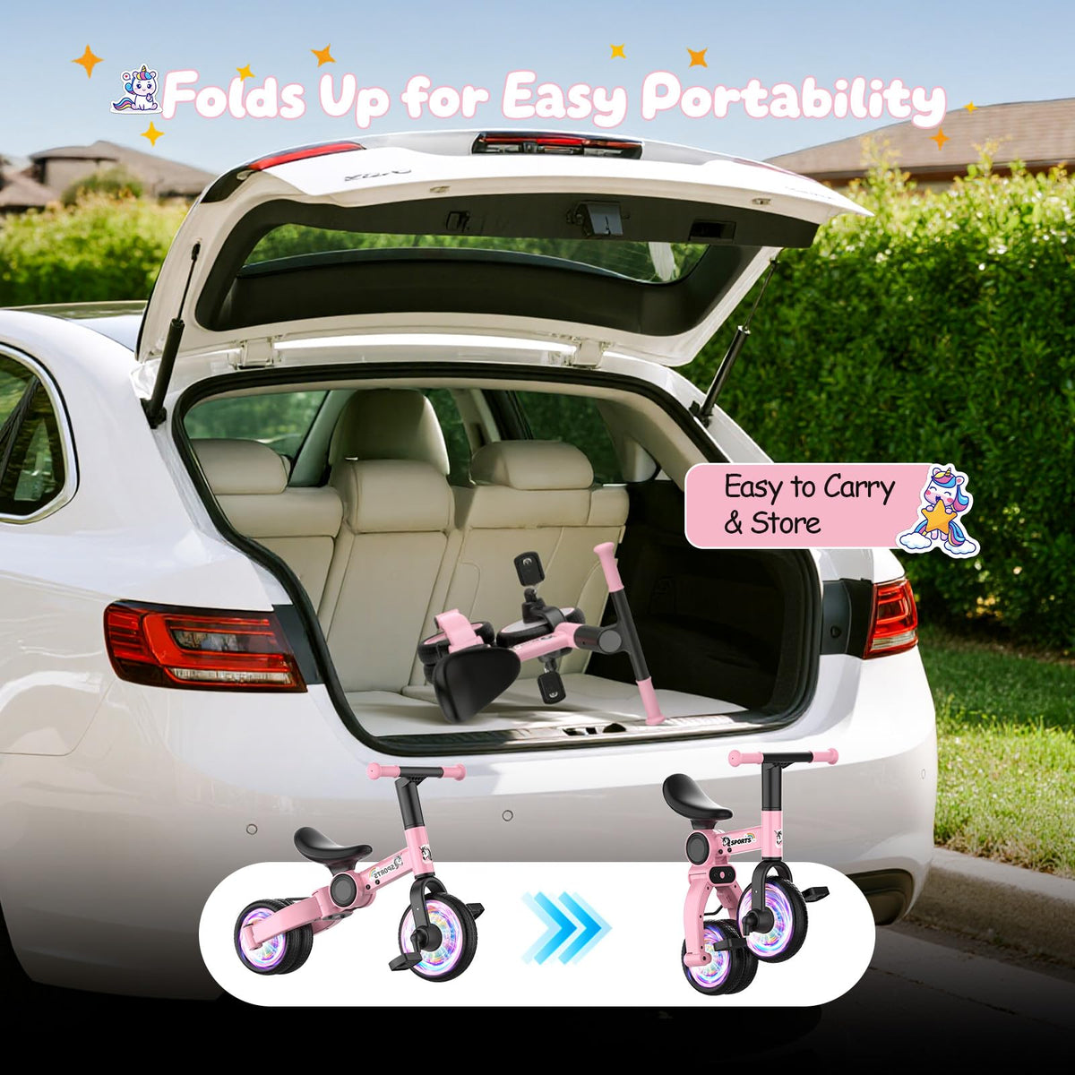 3 in 1 Toddler Balance Bike with Removable Pedals I589743