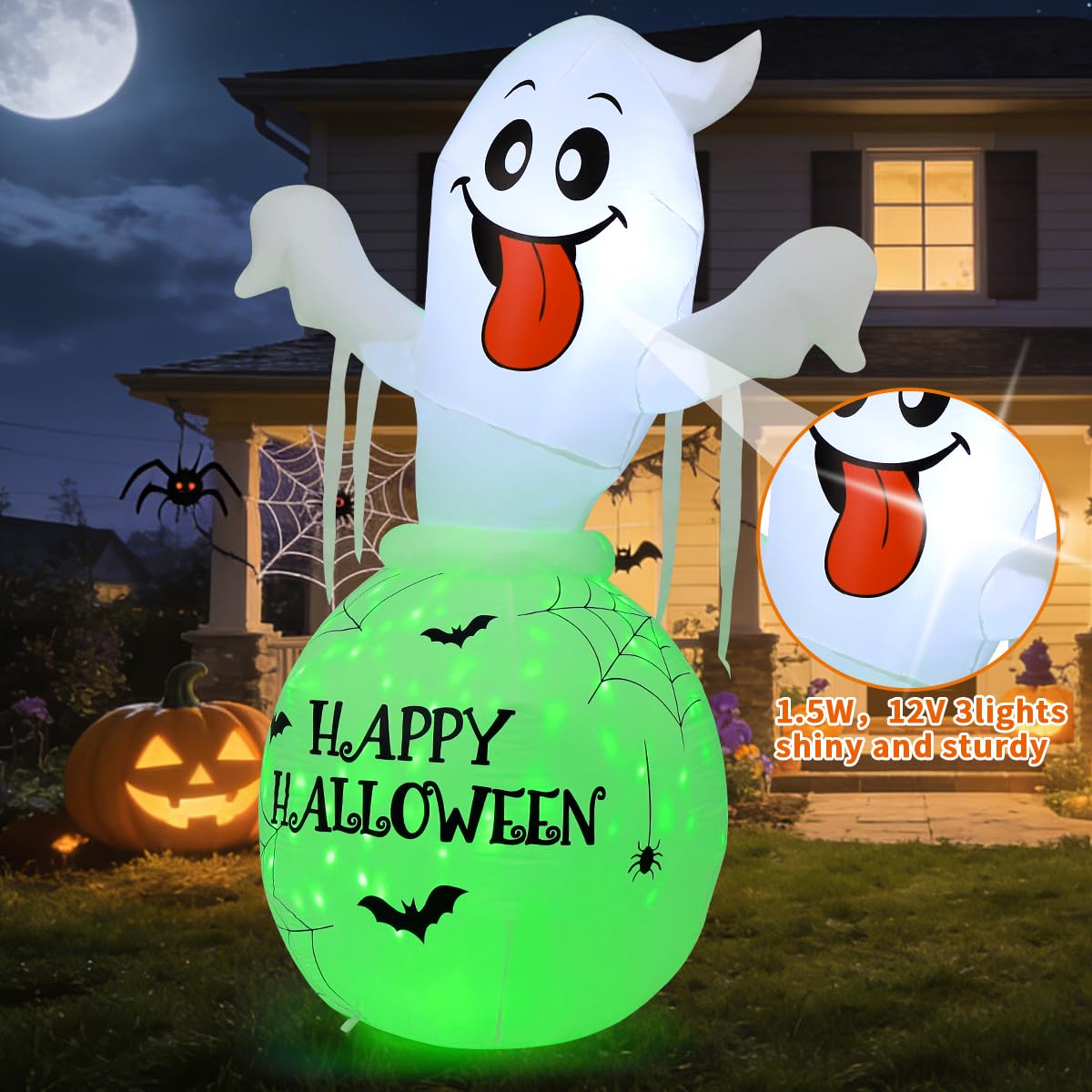6FT Halloween Inflatables Ghost Yard Decor K9287