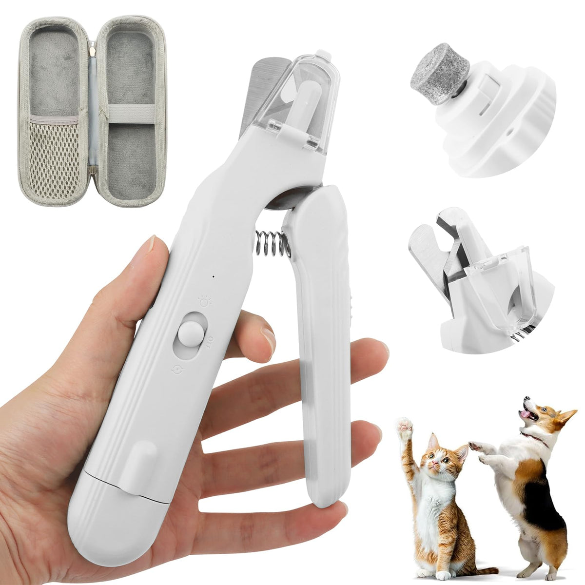 2 in 1 Cat Dog Nail Clippers & Grinder with LED Light X5976