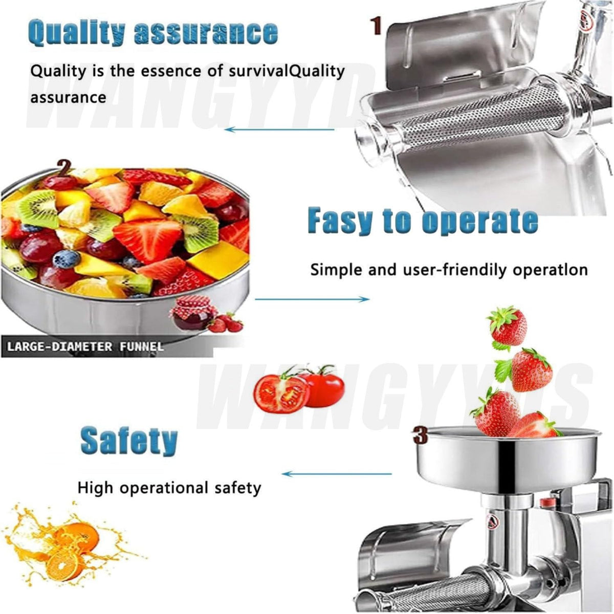 450W Stainless Steel Electric Tomato Strainer E642421