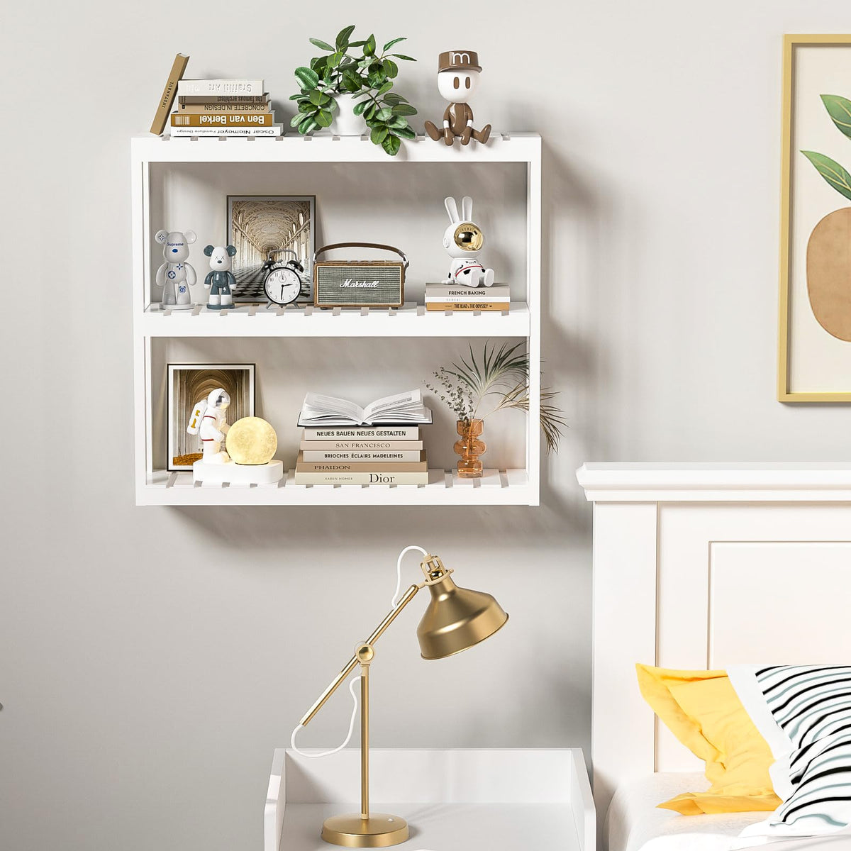 White 3 Tier Bamboo Bathroom Shelves X484120