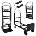 3 in 1 Folding Hand Truck, 600Lbs Capacity Collapsible Cart with Retractable Handle and 4 Rubber Wheels M981