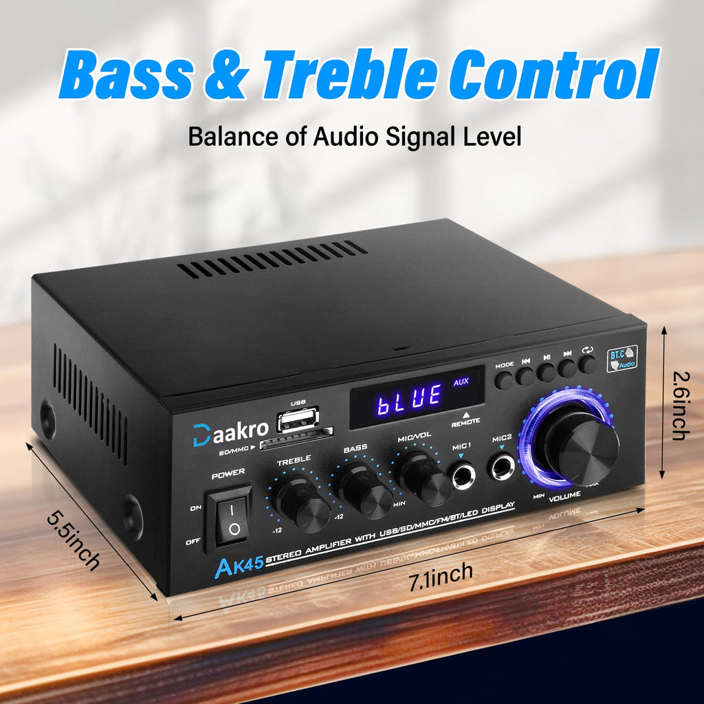 300W Bluetooth 5.1 Stereo Audio Amplifier B818