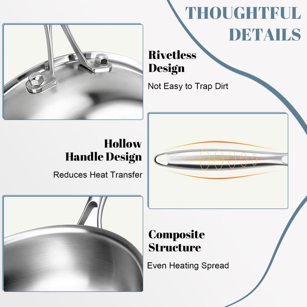 Tri-Ply Stainless Steel 7-Piece Frying Pan Set B634190