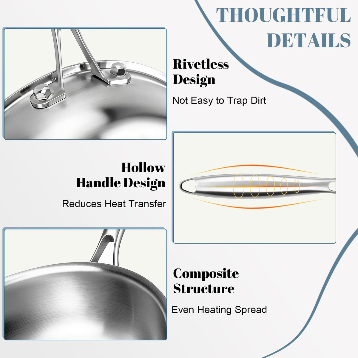 Tri-Ply Stainless Steel 7-Piece Frying Pan Set B634190