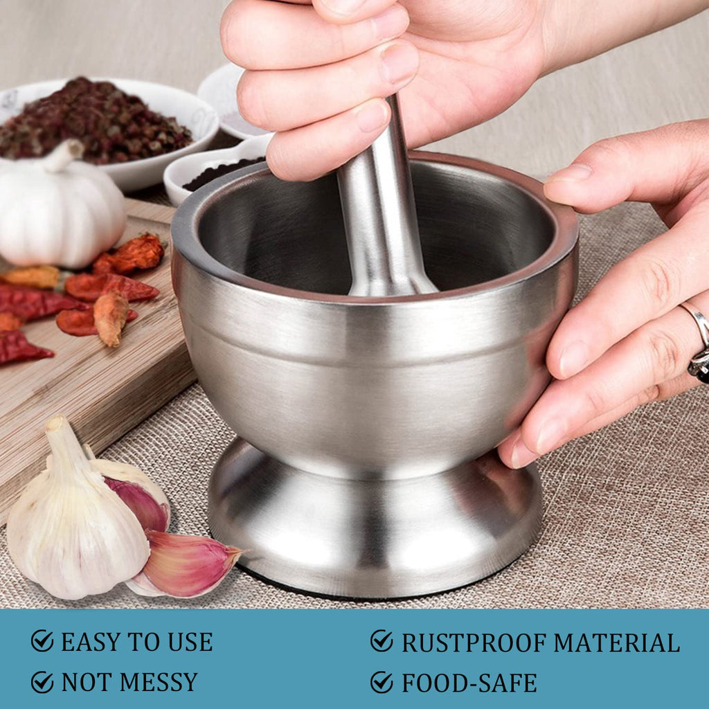 Stainless Steel Mortar and Pestle Set J90037