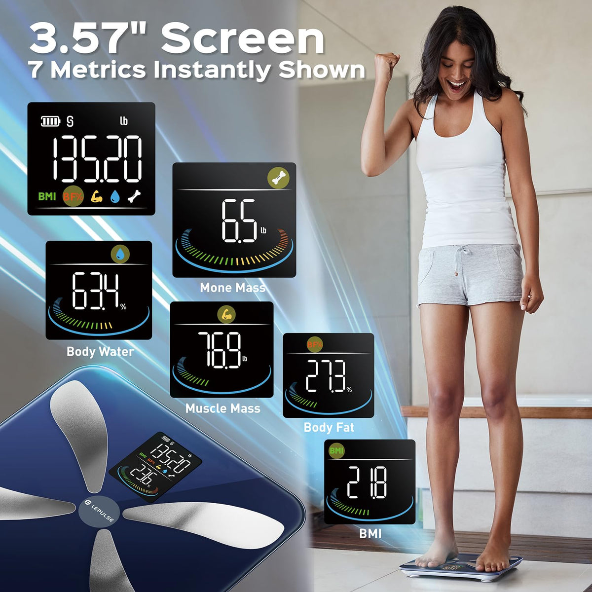 Smart Weight Scale with BMI Body Fat Muscle Mass J46355