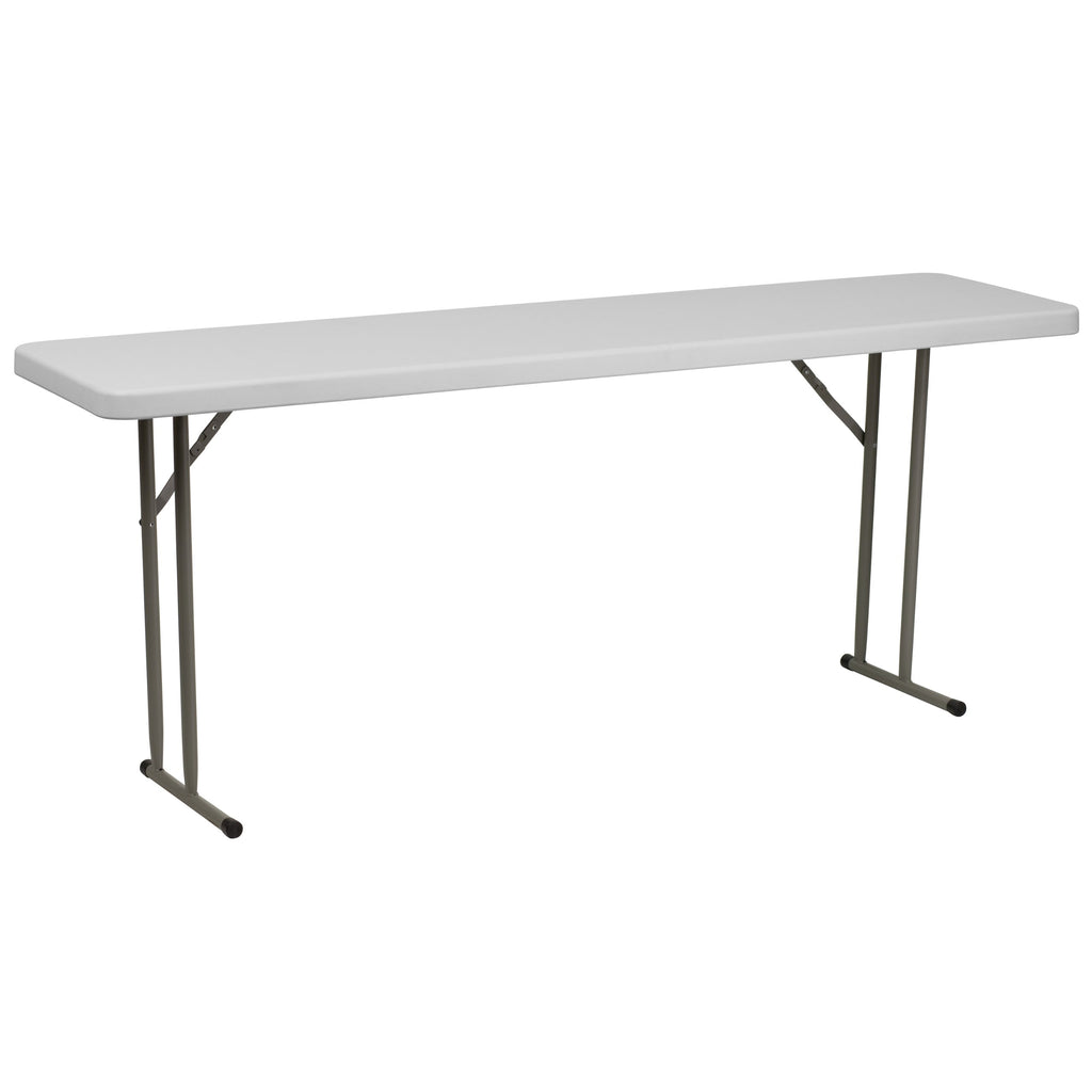 10 Pack 6-Foot Granite White Plastic Folding Table W263182