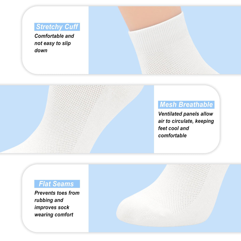 Women Thin Viscose Bamboo Above Ankle Crew Socks 5 Pairs E818566