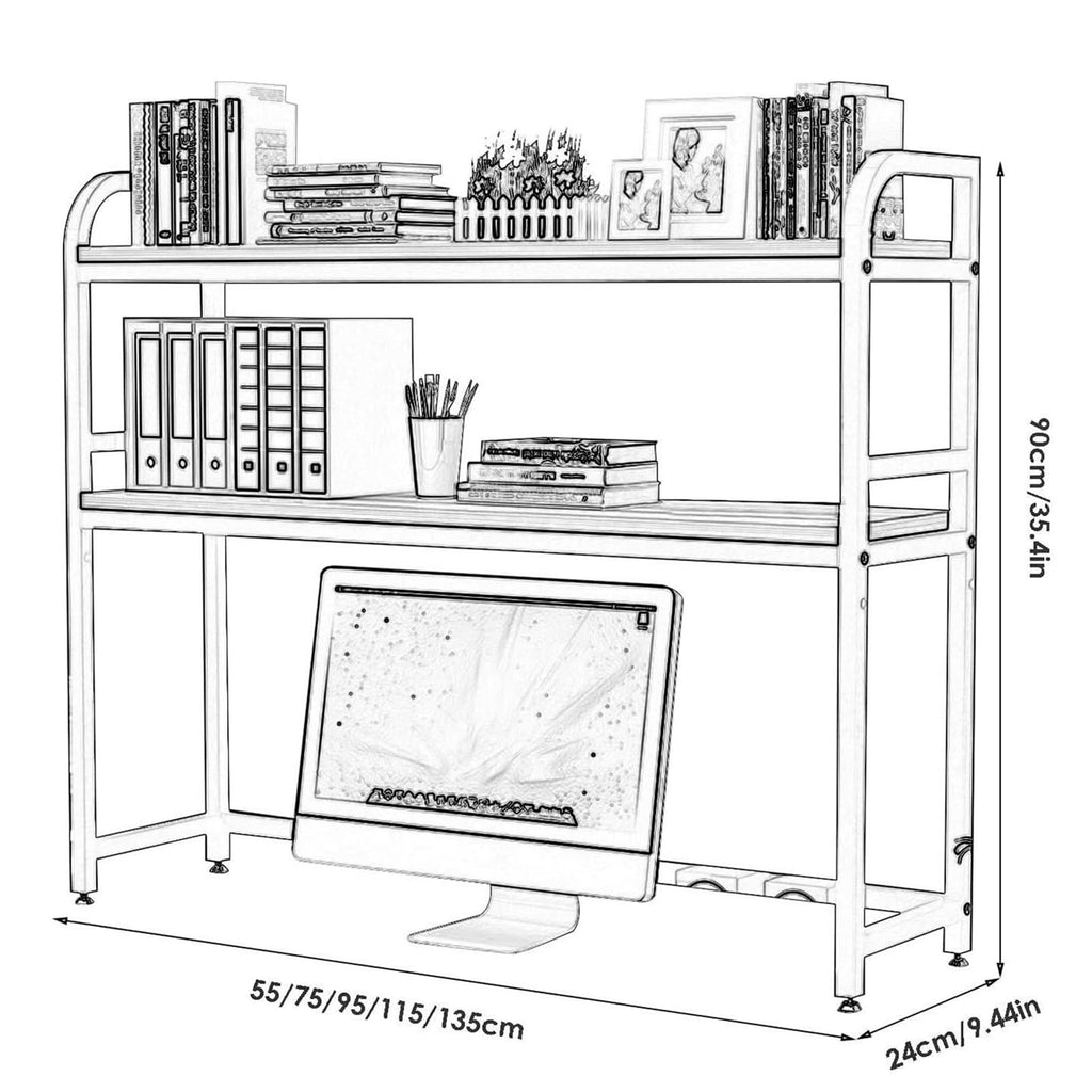 2-Tier White Desktop Bookshelf M91797