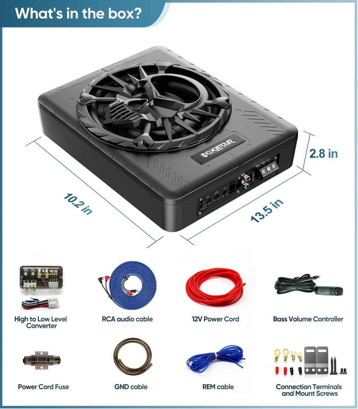 1200W Under Seat Car Subwoofer and Amp P720775
