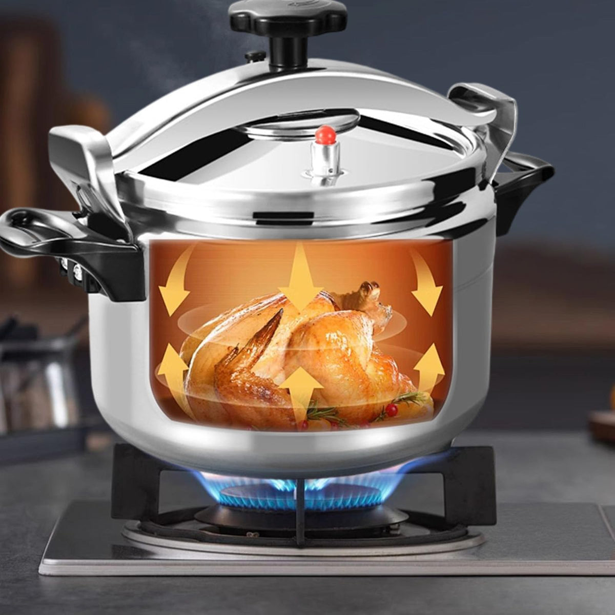 3L Stainless Steel Aluminum Mini Pressure Cooker Y848286