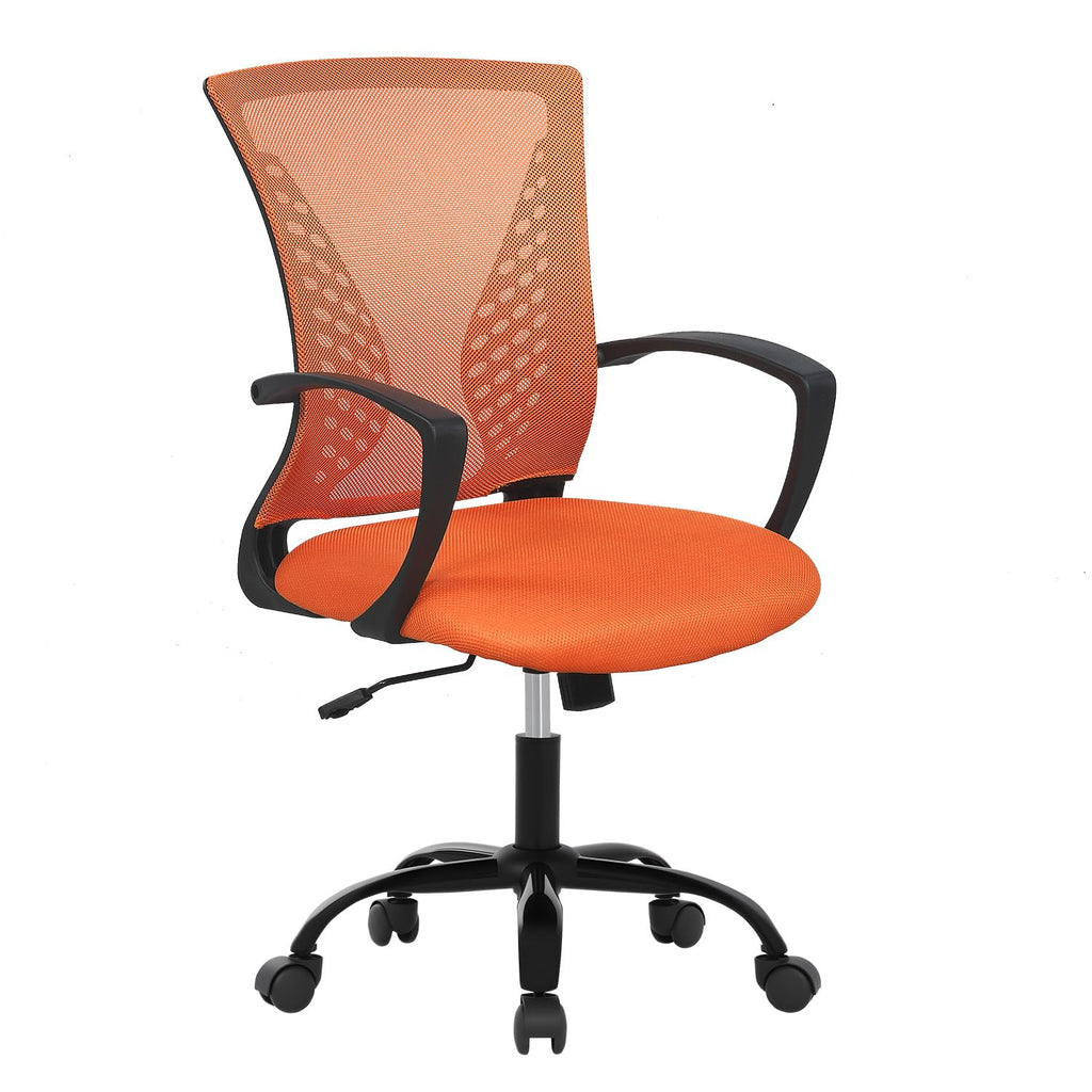 Orange Mesh Ergonomic Office Chair with Lumbar Support and Armrest R147