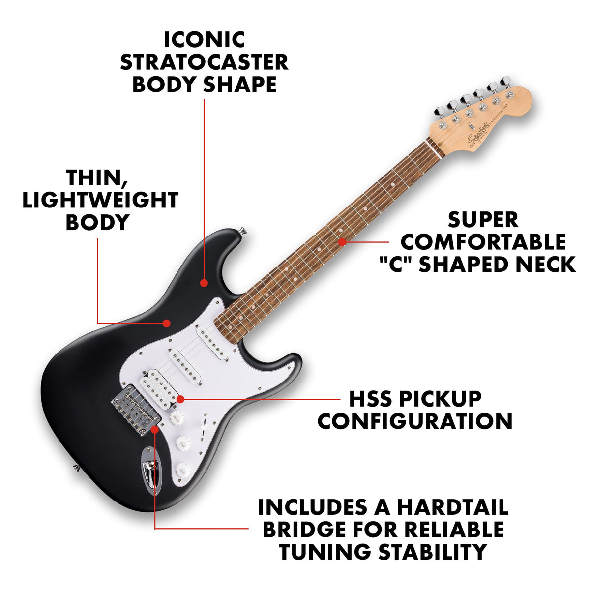 Black HSS Electric Guitar W29585