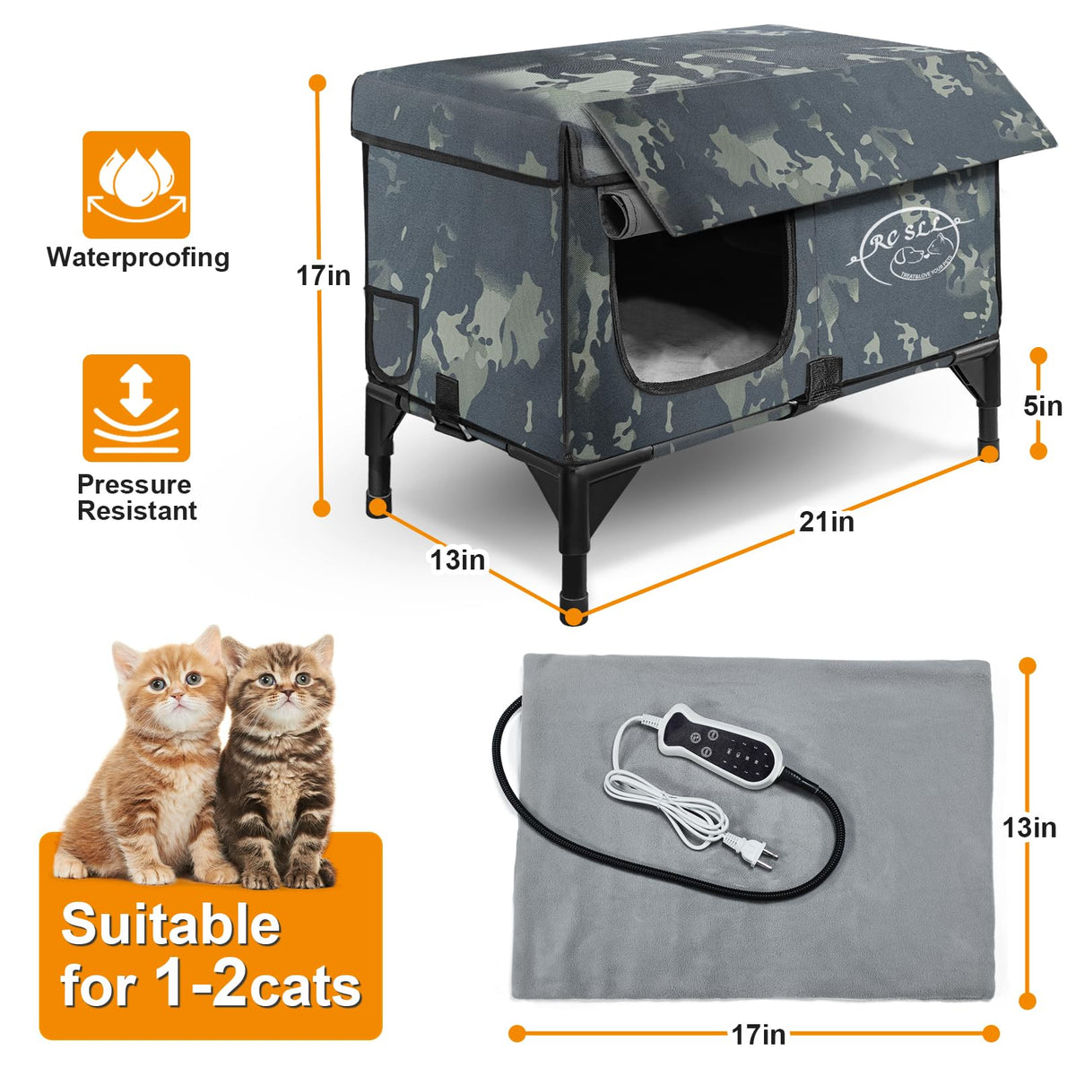 Heated Cat House with Escape Door K348456