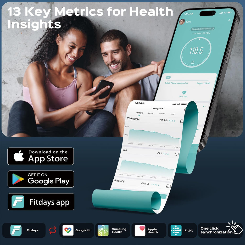 Smart Weight Scale with BMI Body Fat Muscle Mass J46355