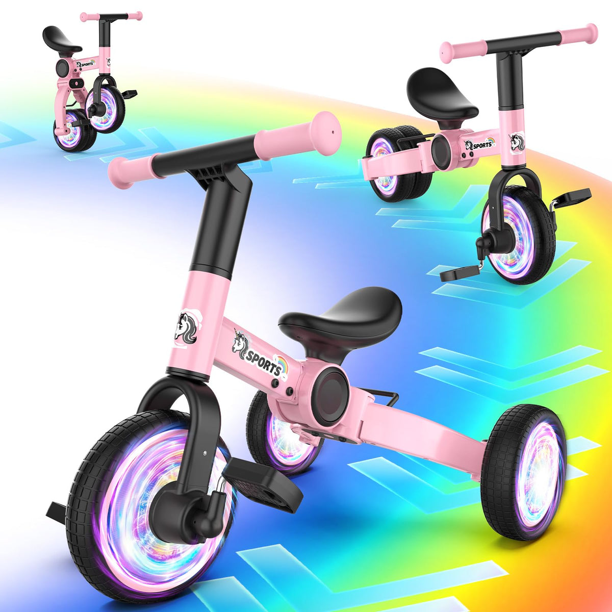 3 in 1 Toddler Balance Bike with Removable Pedals I589743