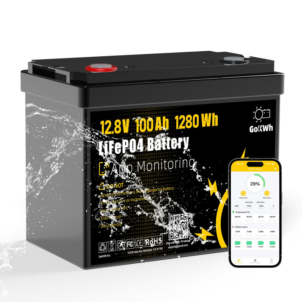 12V 100Ah LiFePO4 Marine Battery with Bluetooth H3041