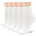 Women Thin Viscose Bamboo Above Ankle Crew Socks 5 Pairs E818566
