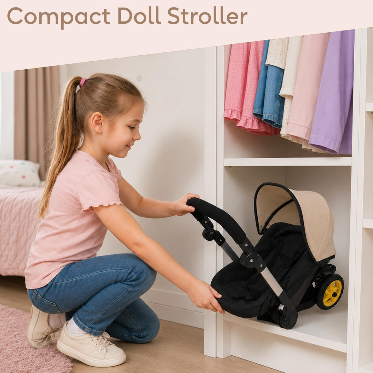 Convertible 2-in-1 Doll Stroller and Car Seat U96982