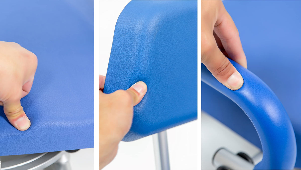 Blue Tub-Mounted Shower Chair with Padded Seat Back and Arms C62210