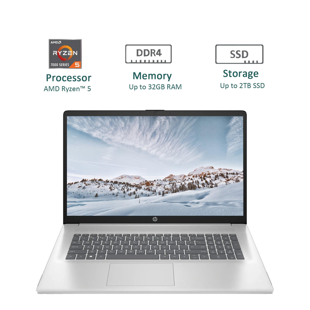17.3" Full HD Laptop AMD Ryzen 5 32GB RAM 1TB SSD Natural Silver K651900