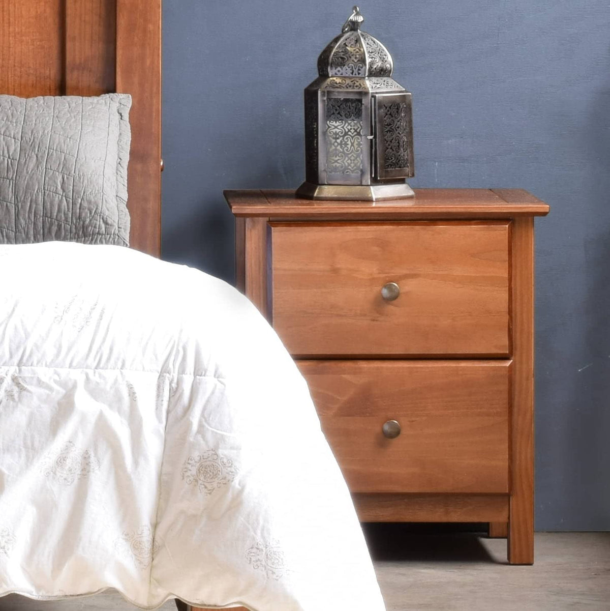 2-Drawer Solid Wood Nightstand B52860