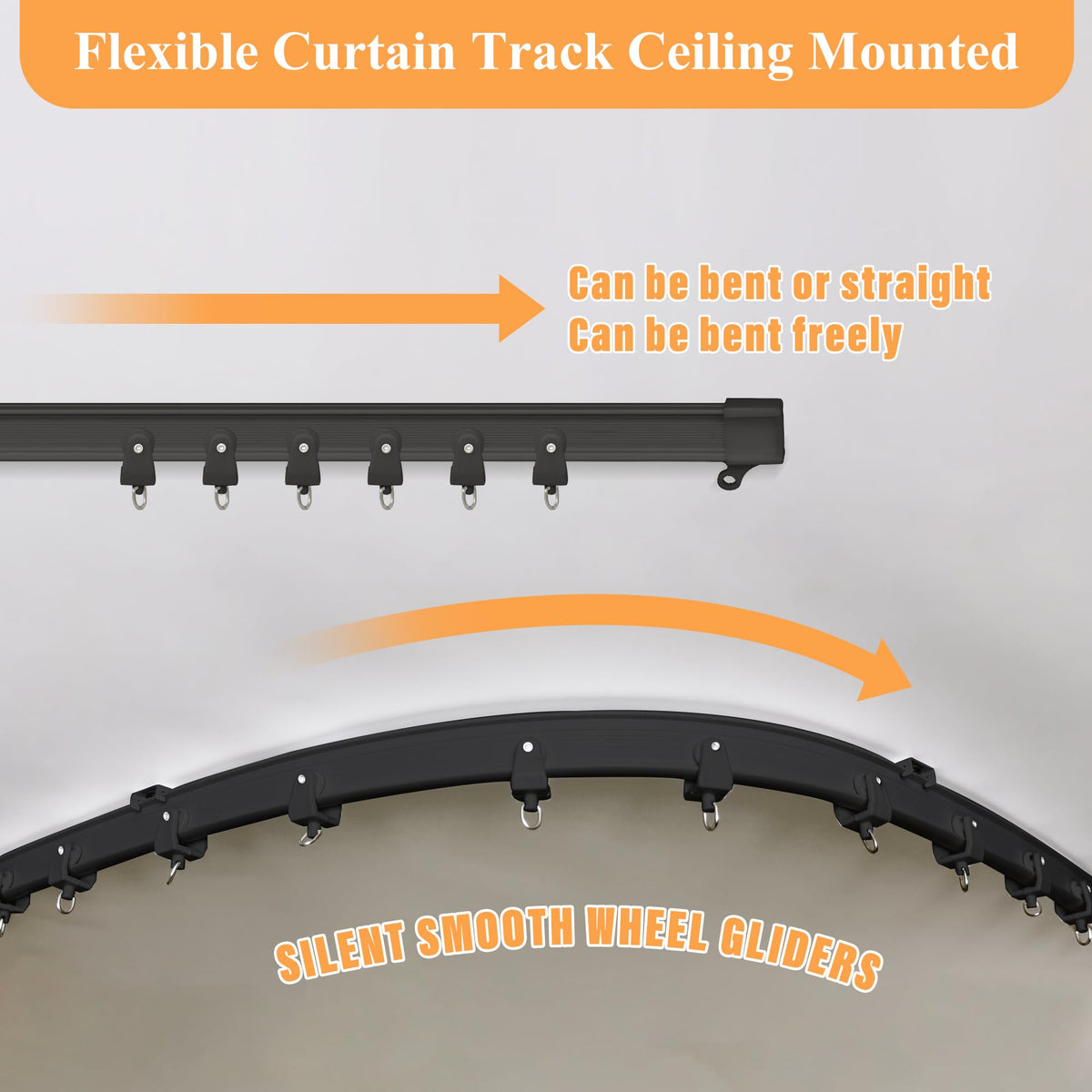 Blackout Room Divider Curtains with Ceiling Tracks Set S71753
