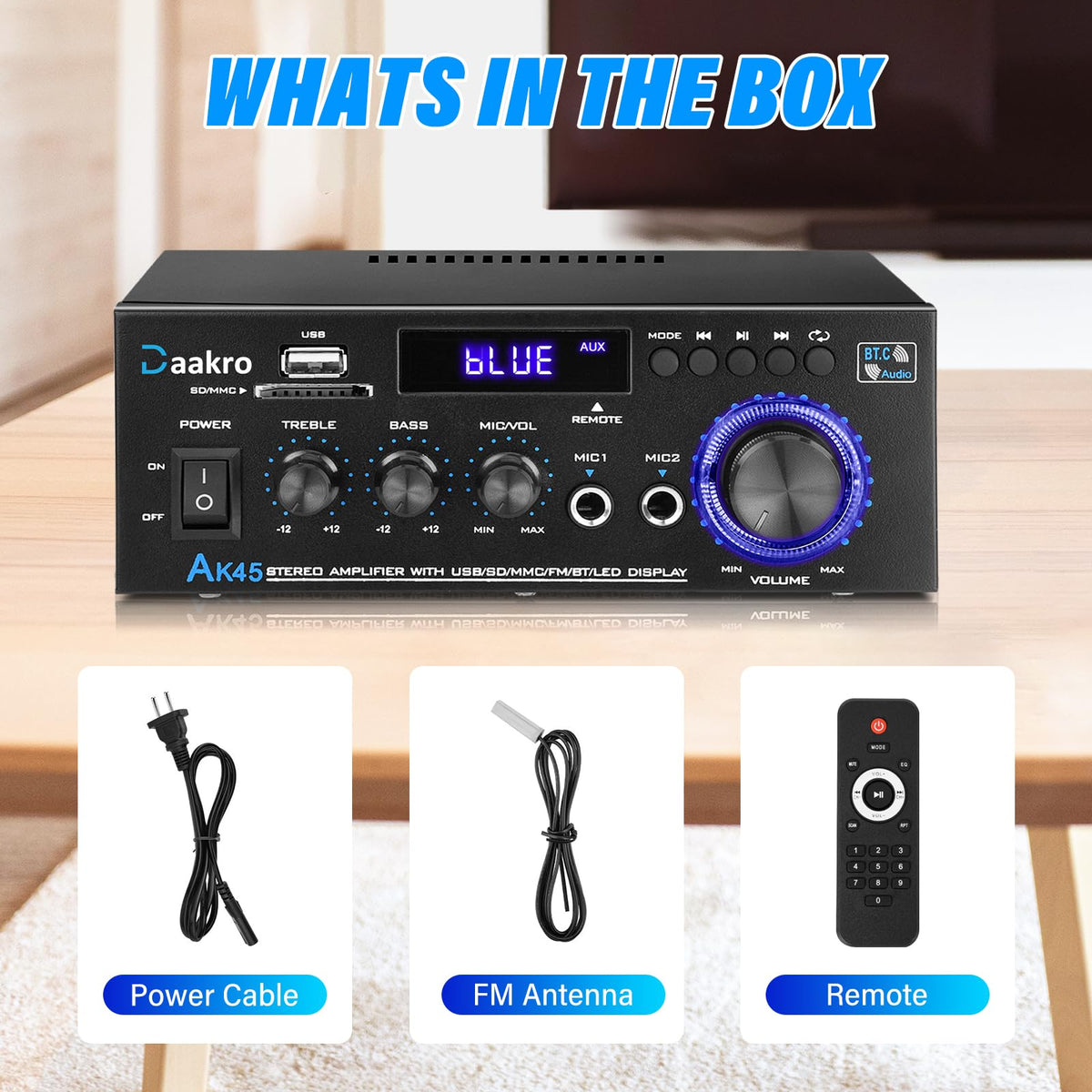 300W Bluetooth 5.1 Stereo Audio Amplifier B818