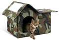 Large Weatherproof Outdoor Cat House with Door and Soft Mat T84194