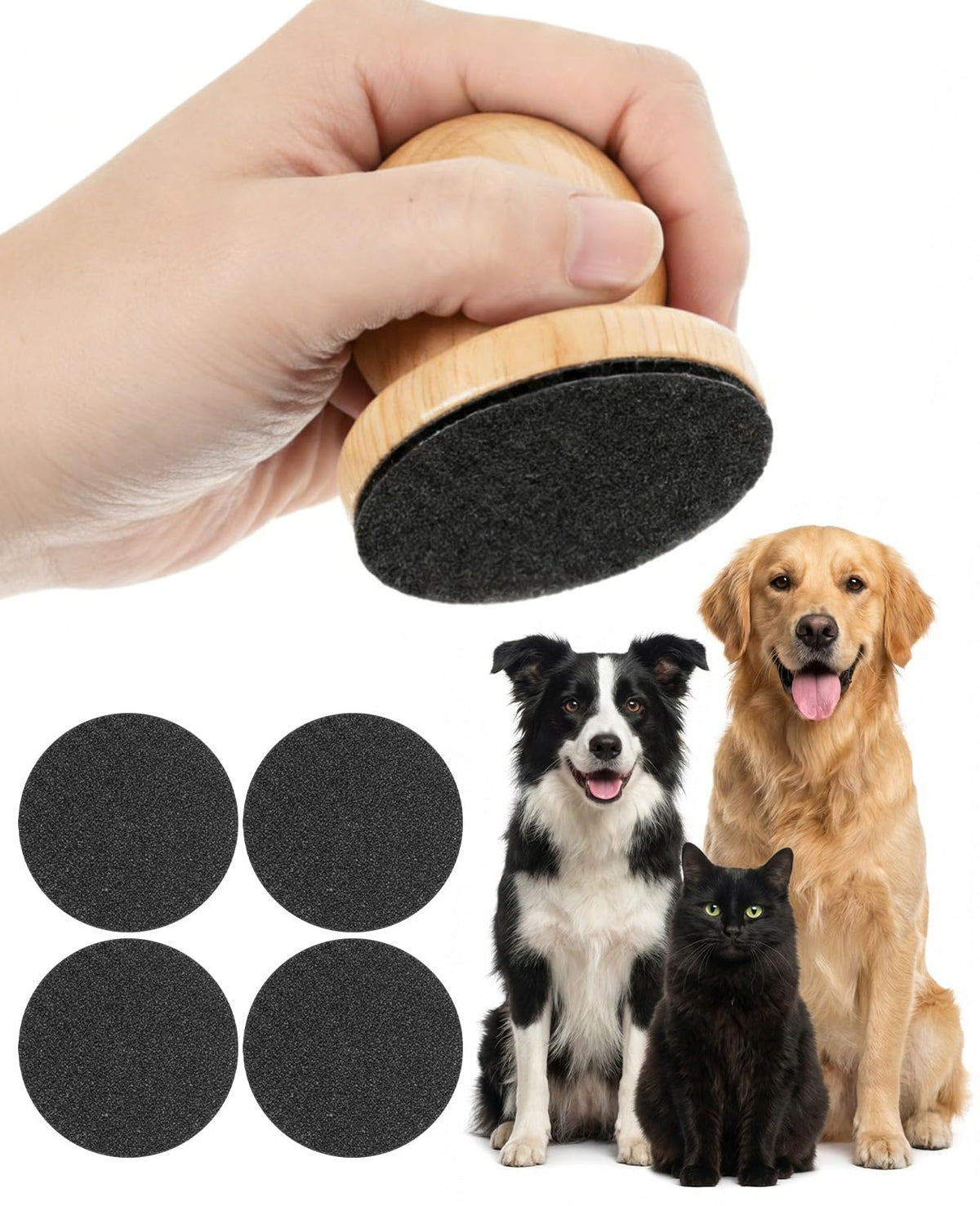 Dog Nail File Grinder Board with 4-Pack Replaceable Sandpaper Discs A114753
