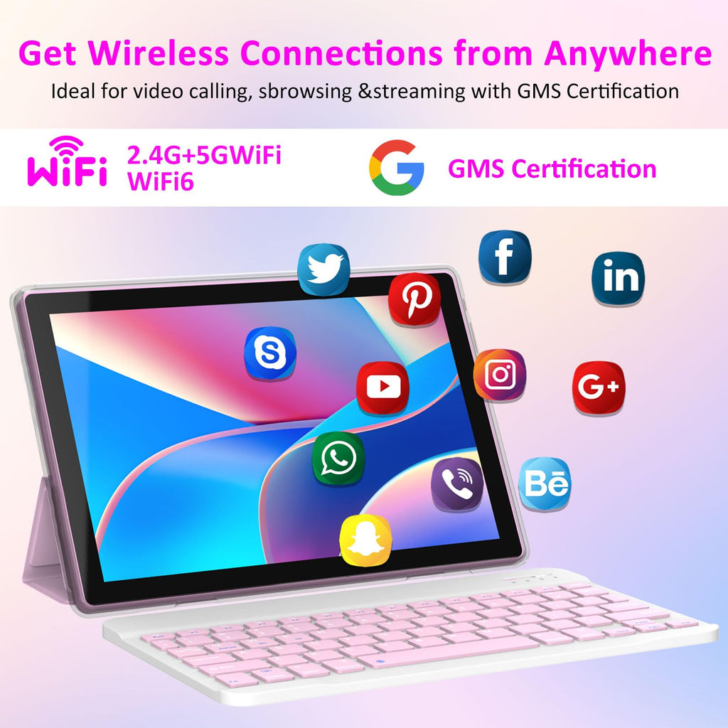 10 inch Android 15 Tablet 8GB RAM 32GB ROM Tablet PC with Keyboard Case Mouse Stylus J2125