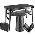 Black 4 Foot Folding Table and Stool Z49771