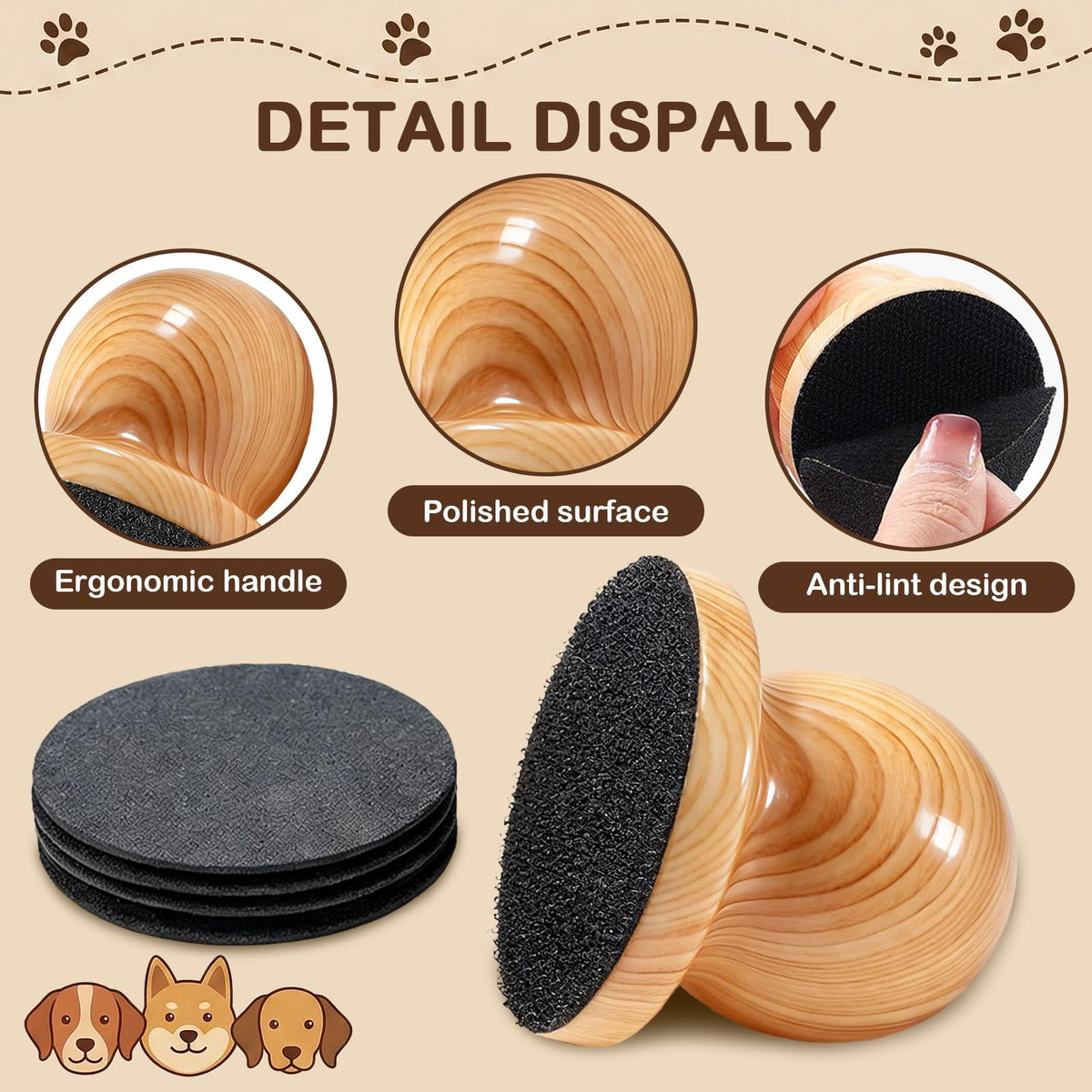Dog Nail File Grinder Board with 4-Pack Replaceable Sandpaper Discs A114753